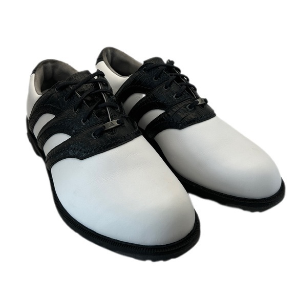 Adidas Men Z Traxion EVN-791003 Sz 9 Soft Spikes Golf Shoes Cleats White Black - Picture 1 of 7